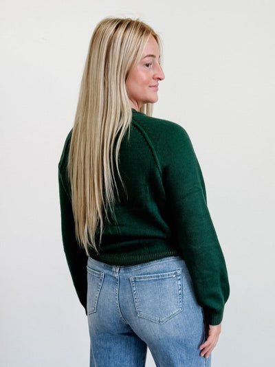 Raglan Sleeve Crew Neck Sweater