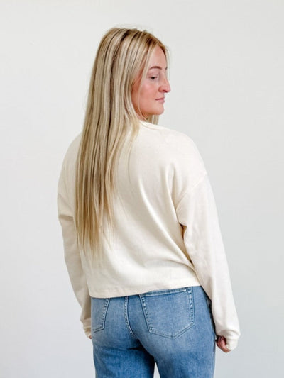 Mineral Washed Long-Sleeve Henley Top