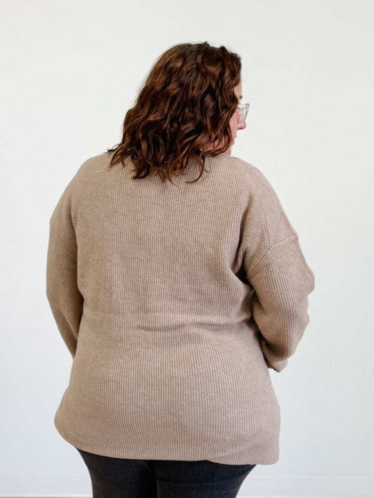 V-Neck Button Down Ribbed Cardigan