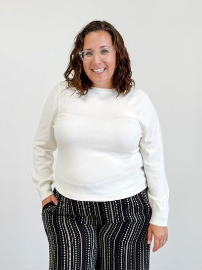 Crew Neck Soft Sweater in Ivory