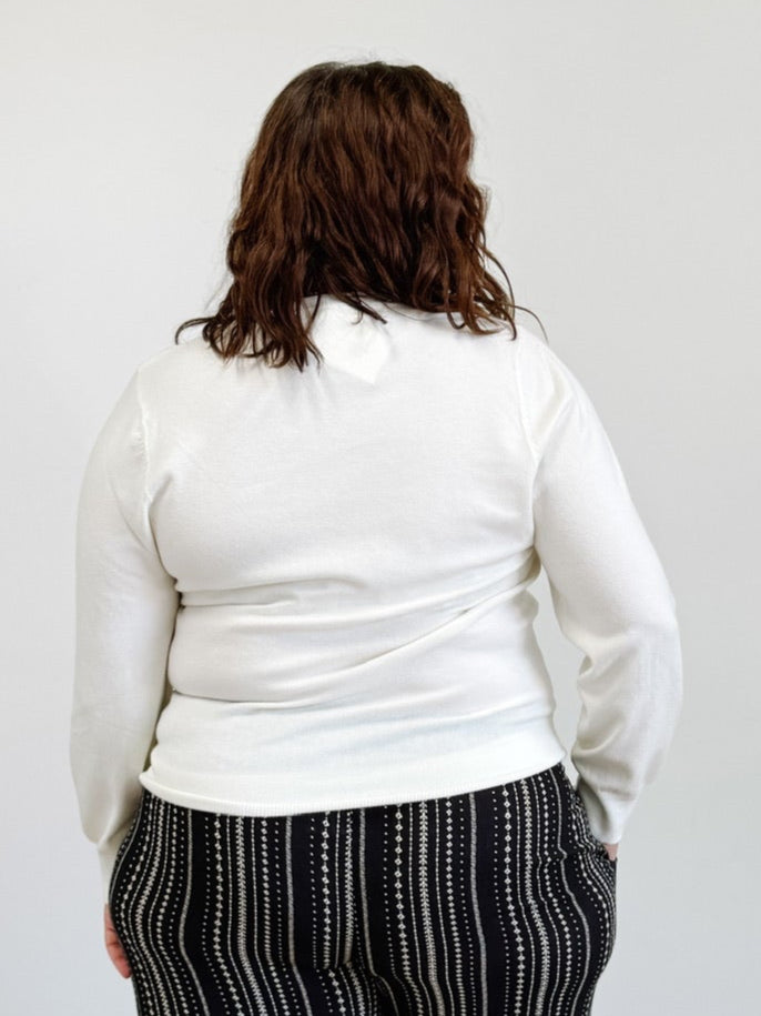 Crew Neck Soft Sweater in Ivory