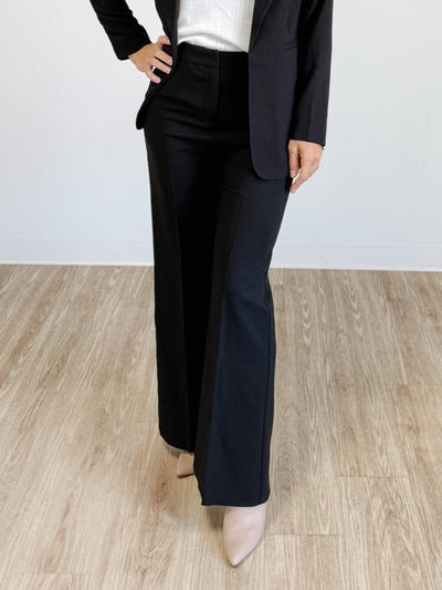 Solid Wide Leg Pants in Black