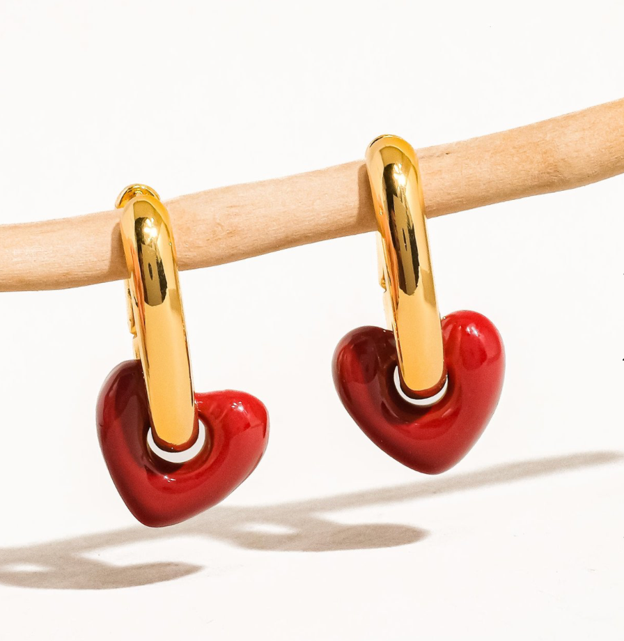 Lilou Heart Hoop Earrings