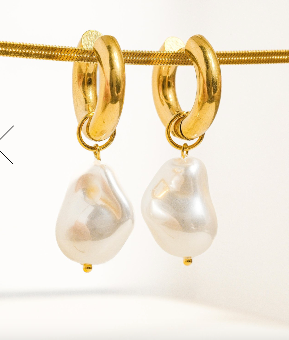 Oceana Freshwater Pearl Hoop Earrings