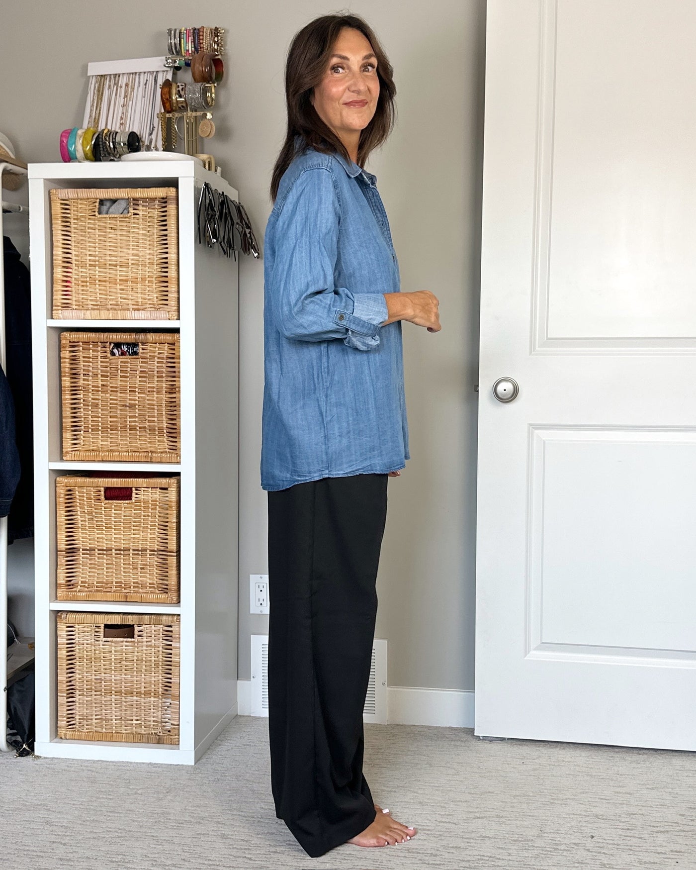 FB X CBSTYLED Washed Denim Shirt With Pocket