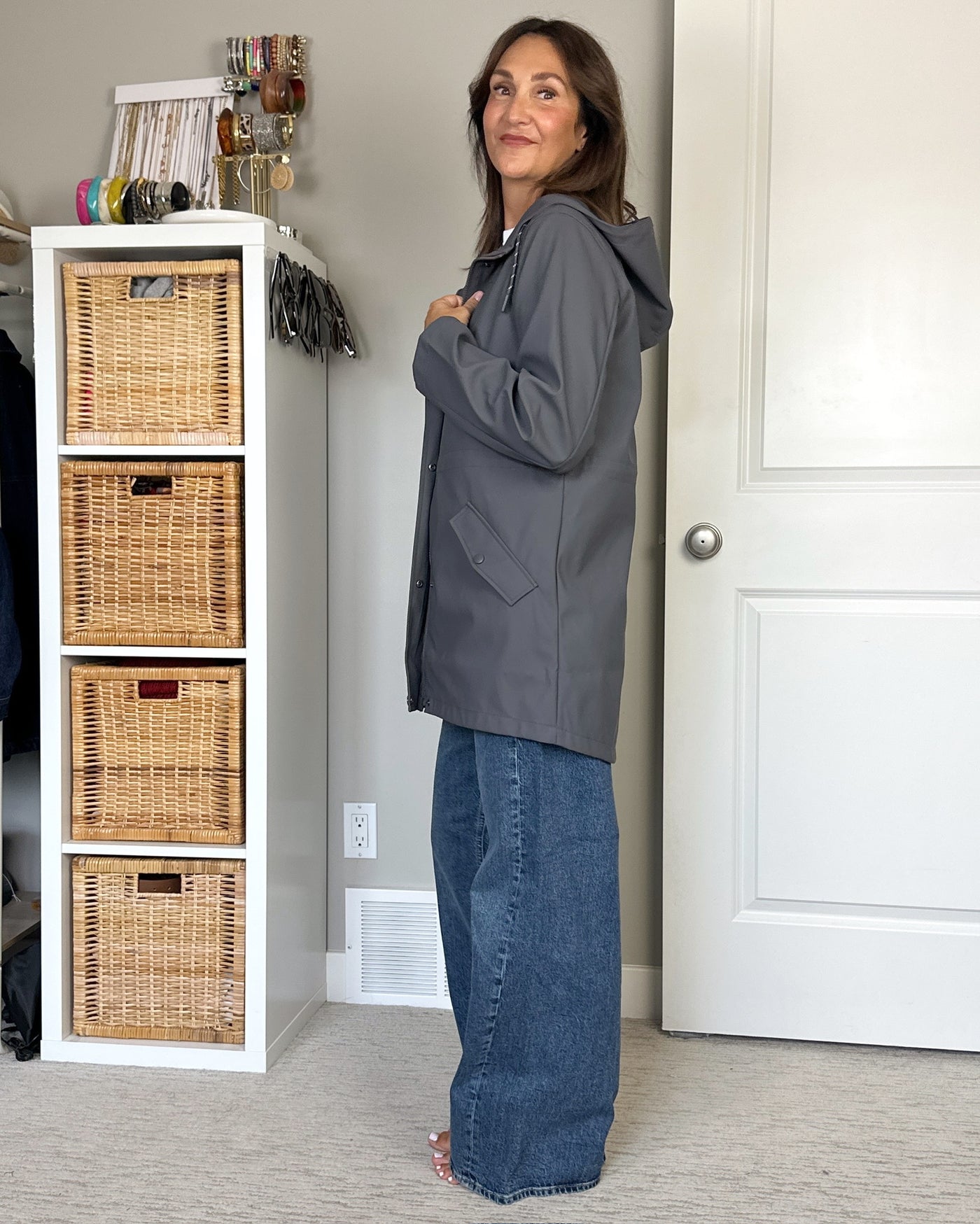 FB X CBSTYLED Malou Coated Jacket in Asphalt