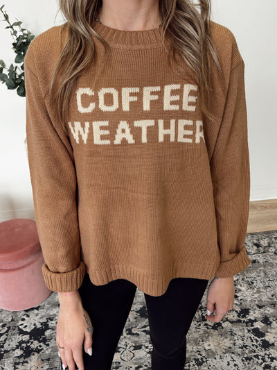 Coffee Weather Knit Sweater in Light Brown