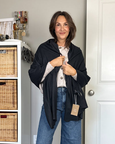 FB X CBSTYLED Andrea Woven Scarf in Black