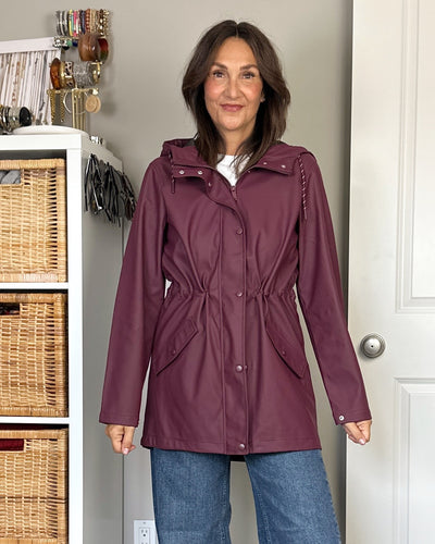 FB X CBSTYLED Malou Coated Jacket in Wine