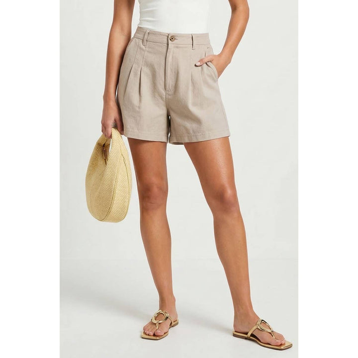 Soft Matte Pull-on Shorts in Taupe