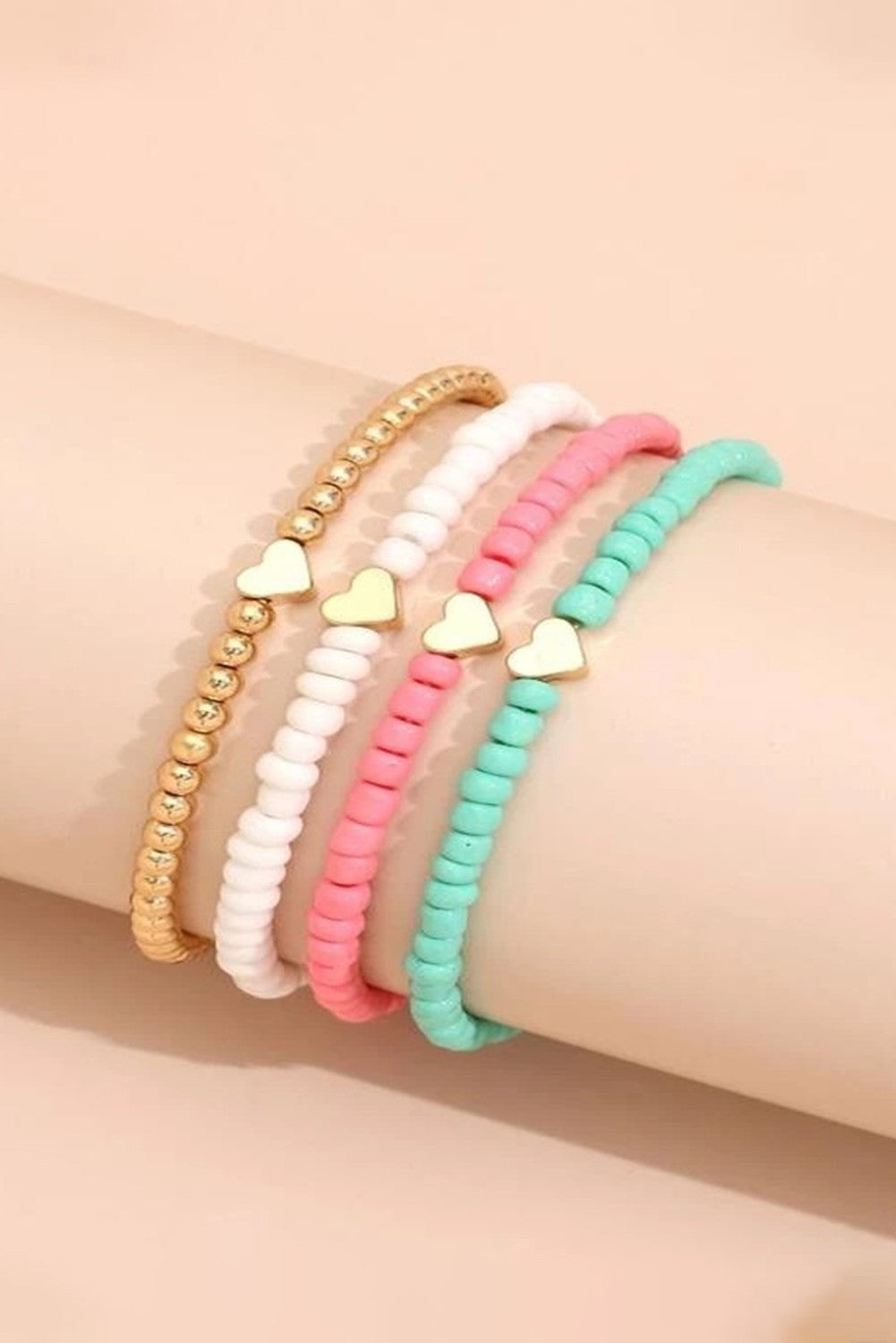 Heart Love Bracelet Stack - 4 Bracelets