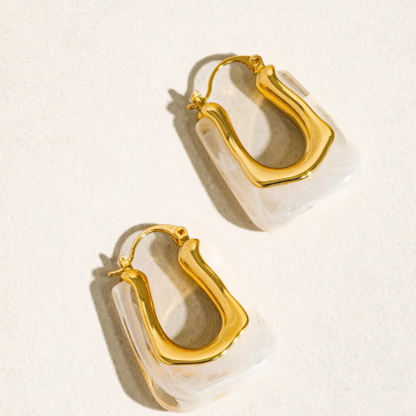 Gold U-Shaped Boho Hoop Earring