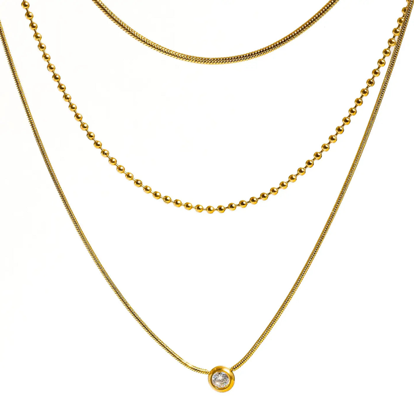 Trilayer Chain Necklace