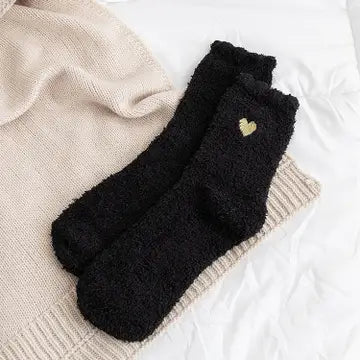 Love Heart Socks in Black