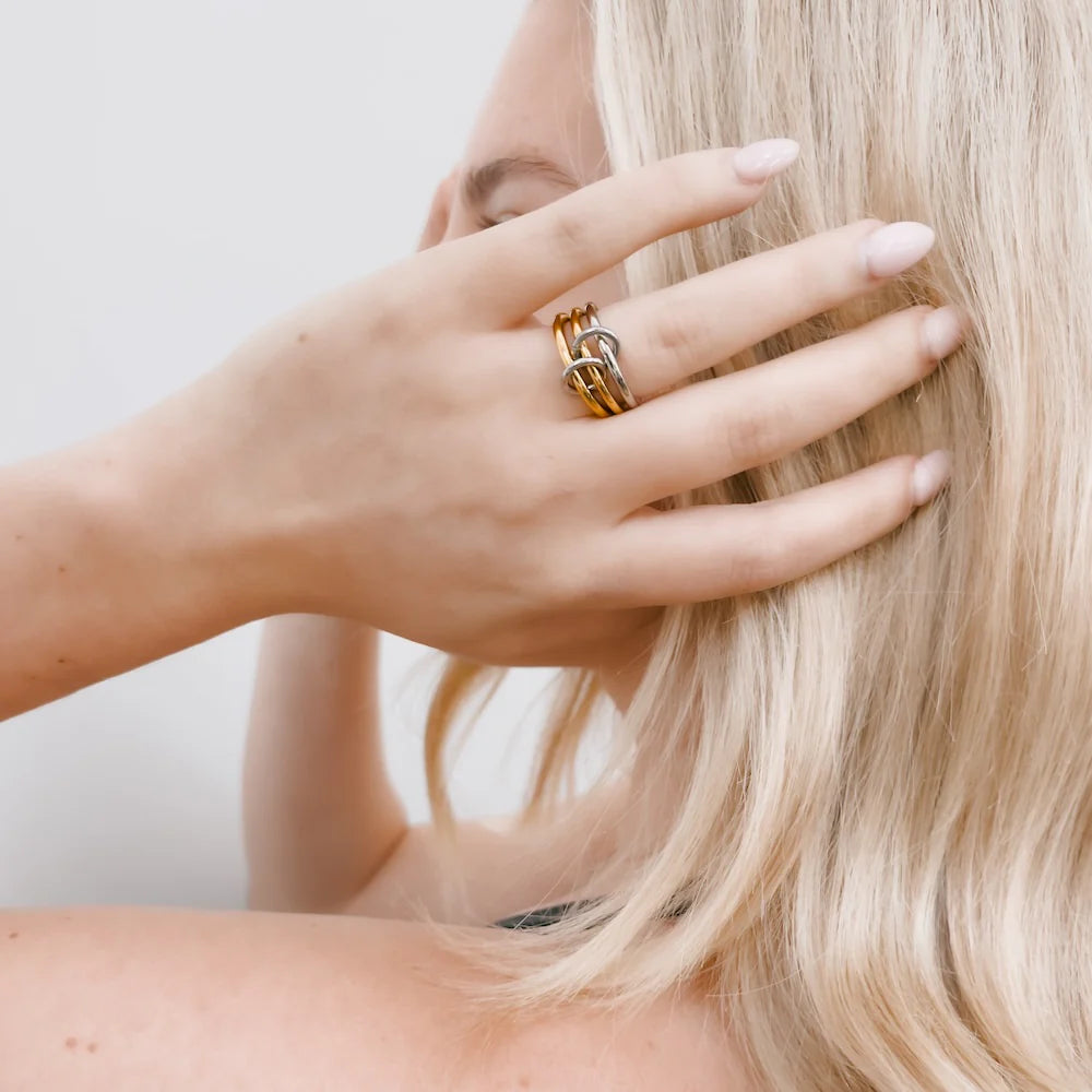 MILLIE MIXED METALS STACKED RING