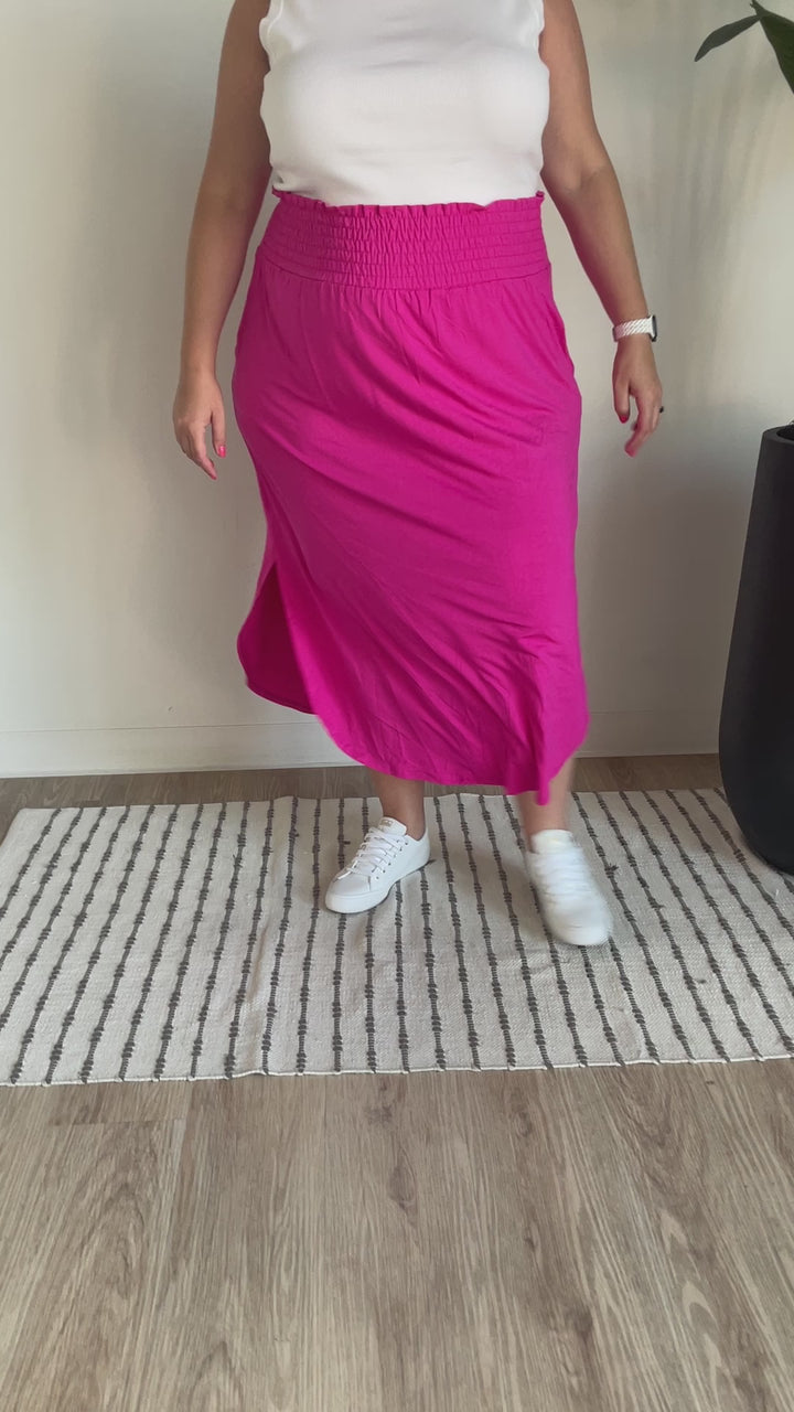 Playful Maxi Skirt in Fuchsia