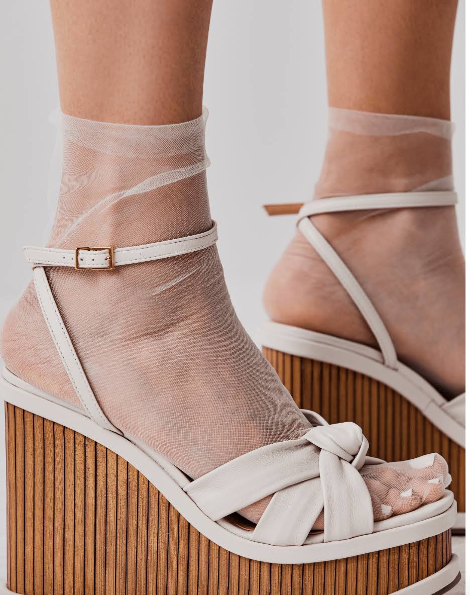 Free People The Moment Sheer Socks in White